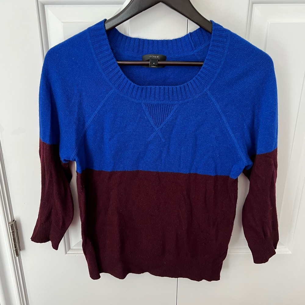 EUC Jcrew Wool Cashmere Blend Colourblock Sweater